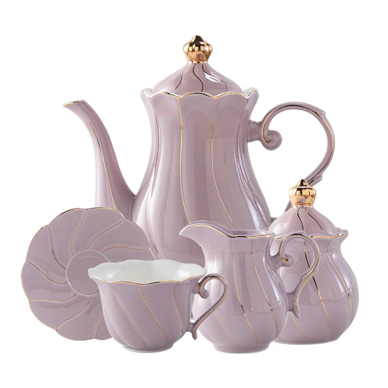 luxury ceramic fine porcelain royal  british tea cup set golden design coffee & tea set