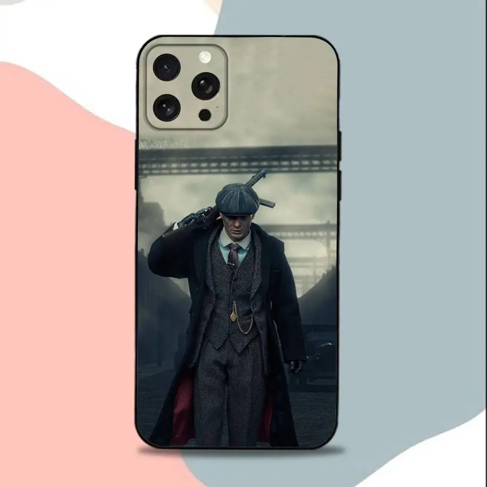 PeakyS Movie B-Blinders-s Phone Case For iPhone 15,13,16,12,11,17,14,Plus,Pro,Max,XS,XR,X,SE,Mini,Soft Silicone Black Cover