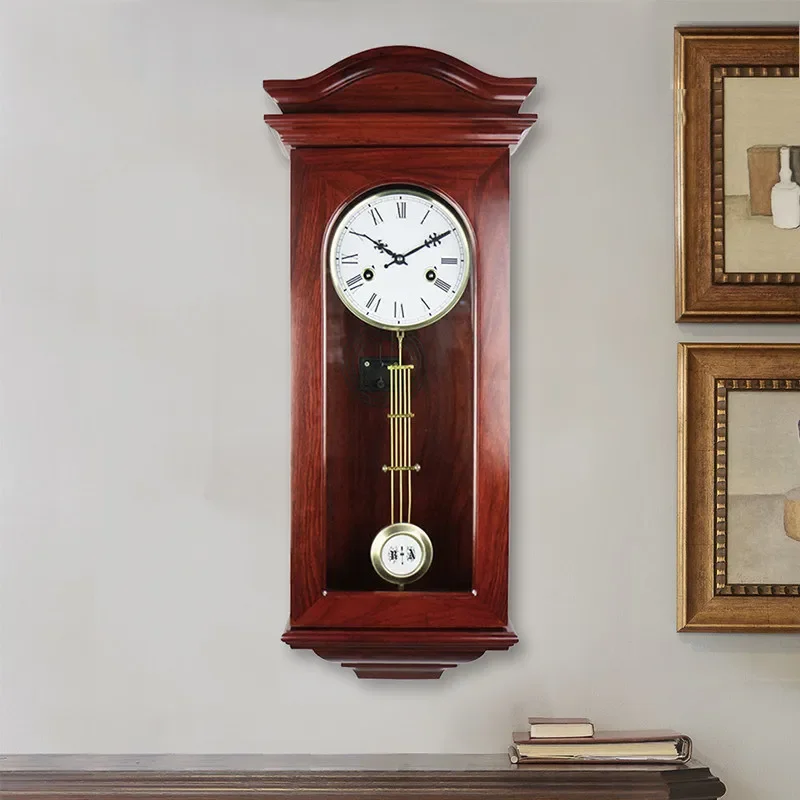 Polaris wall clock, living room simple old-fashioned mechanical pendulum clock, clockwork, retro chronograph clock, wall-mounted