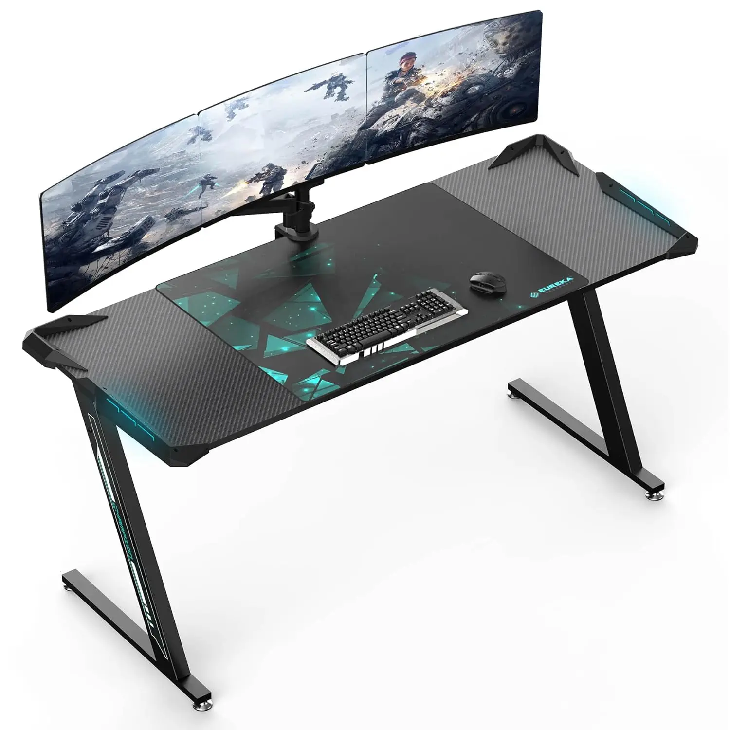 

RGB LED Gaming Desk Home Office Computer Table Small Black, Customized