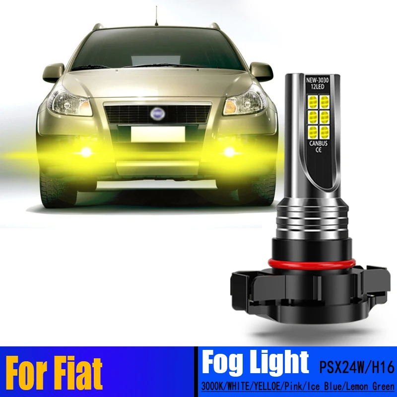 

2pcs Car LED Front Fog Light Bulbs Signa Lamp Canbus Error Free PSX24W 2504 For Fiat Freemont 2011 2012 2013 2014 2015 2016 2017