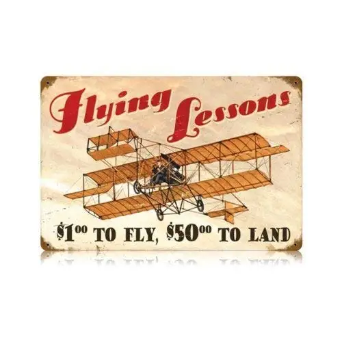 Flying Lessons Vintage Metal Sign Aviation Airplane Humor Steel TIN Sign 7.8X11.8 INCH sign