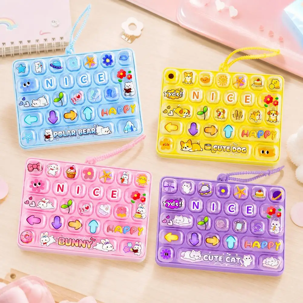 Happy Unending Stress Relief 26-Key Mechanical Keyboard Animal Diary Finger Press Toy Keychain