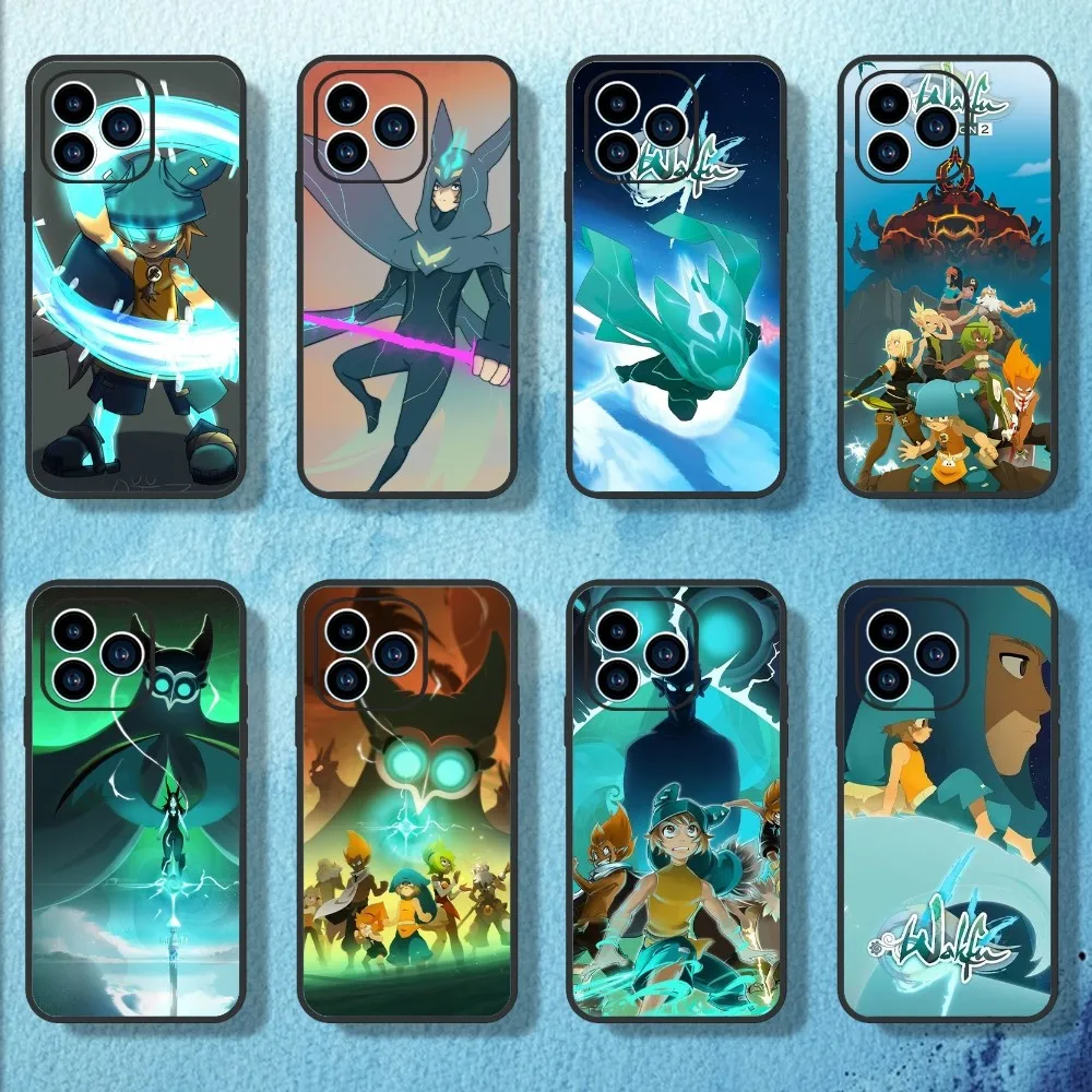 W-Wakfu Game Phone Case For iPhone 11 12 13 14 15 Mini Pro Max Plus 8 xr xs Black Shell