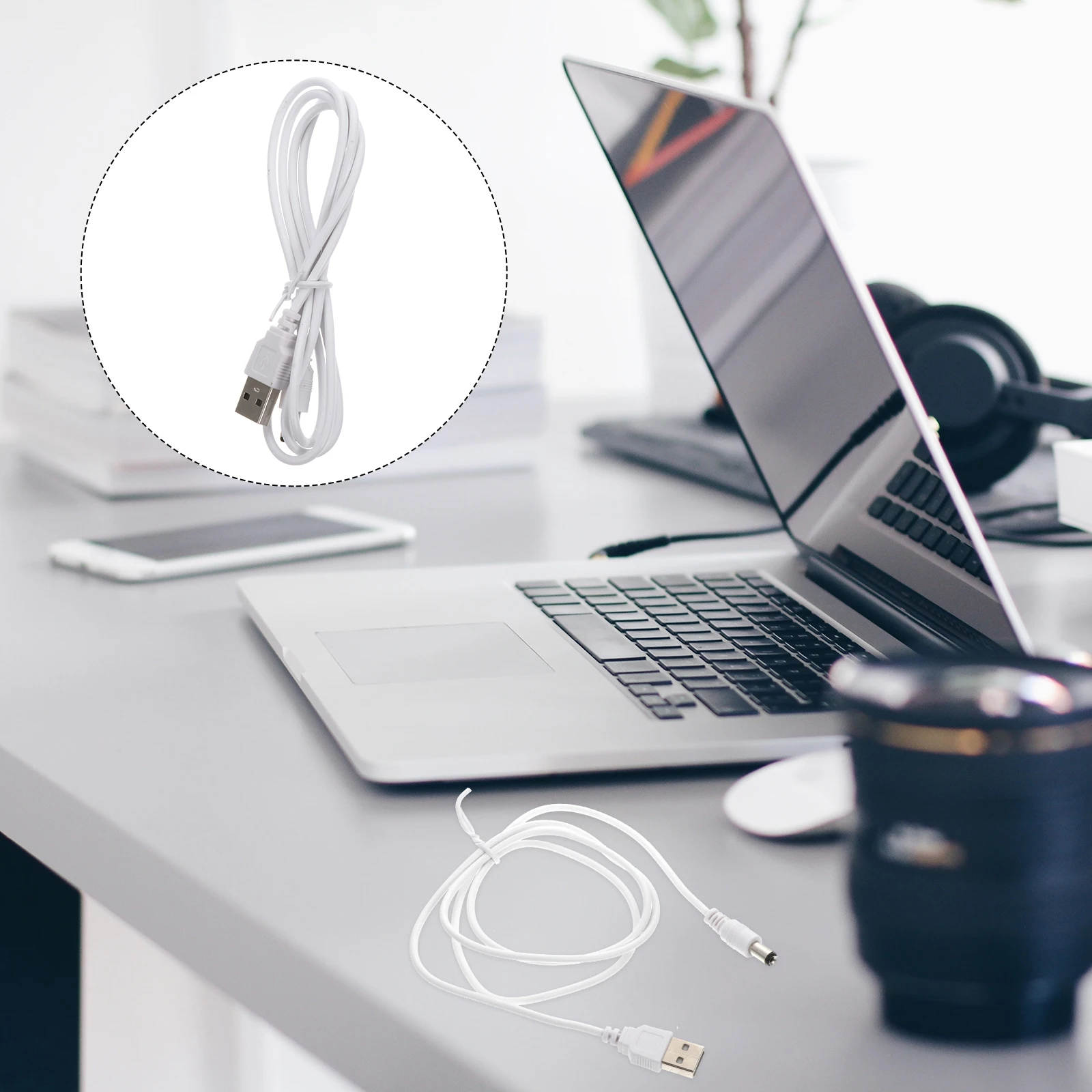 

10 Pcs Charging Cable Long Service White PVC Travel Fast Safe for Multiple Devices USB to DC Cord