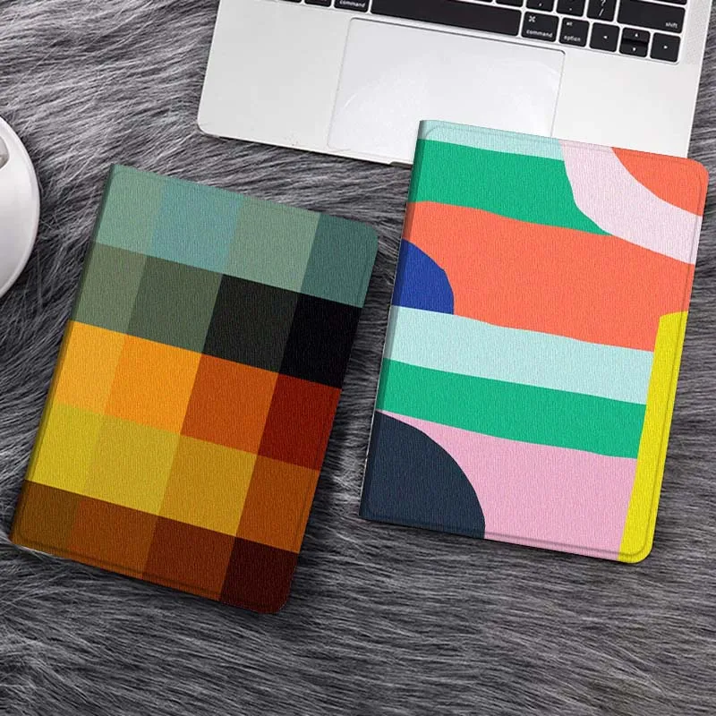

Colorful Square Gradient Pattern Tablet Case For Samsung Galaxy Tab S7 S8 S9 S10 FE Lite Gift