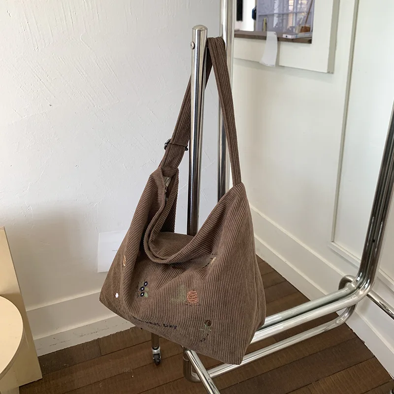 

2025 Corduroy Tote Bag Oversized for Work Commute Crossbody Bag, Corduroy Trendy