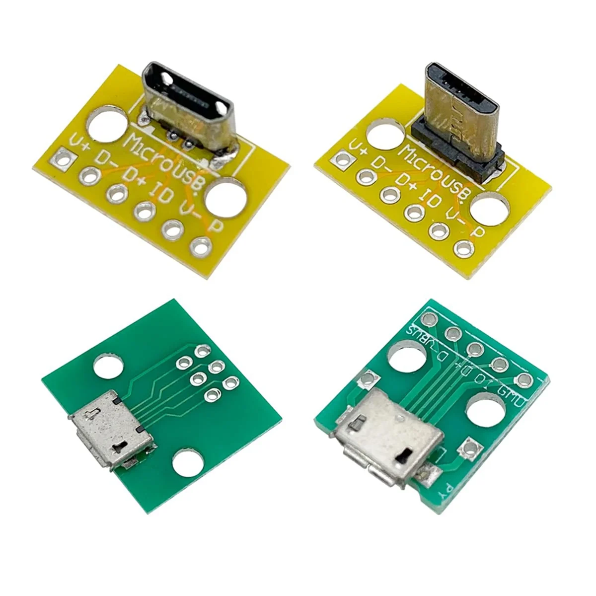 موصل USB صغير إلى موصل DIP مع لوحة PCB، Micro-USB، USB 2.0، النوع C، USB B، USB 3.0، 16 مجموعة محول المقبس