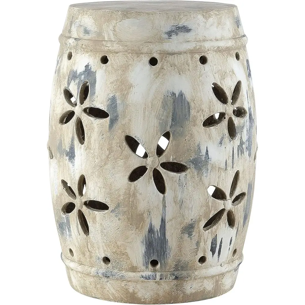 Antique Cream Outdoor Garden Stool