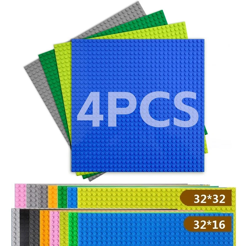 

Набор из 4 базовых пластин для конструктора 32x32 и 16x32 с точками, классические базовые пластины, совместимые с пластиковыми строительными блоками, совместимые с брендами MOC, Friends, City