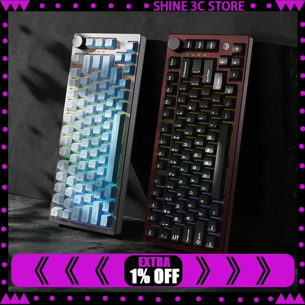 

EXZX FH75 Механическая клавиатура Проводная клавиатура из алюминиевого сплава RGB Индивидуальный концентратор Поддержка Windows Hello Распознавание отпечатков пальцев