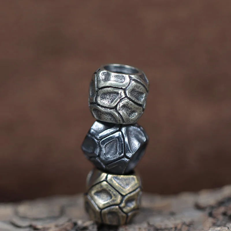 سلحفاة قذيفة نمط النحاس سكين الخرز EDC DIY Paracord المنسوجة أساور الحبل المعلقات اكسسوارات أداة خارجية الشنق سحر