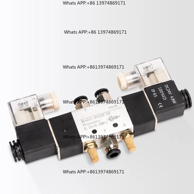 High Quality Solenoid Valve 220V Pneumatic 4V220-08 Air 5 way 2 Position 1/4&quot Coil Alloy Internal DC 12V  DC 24V AC110V