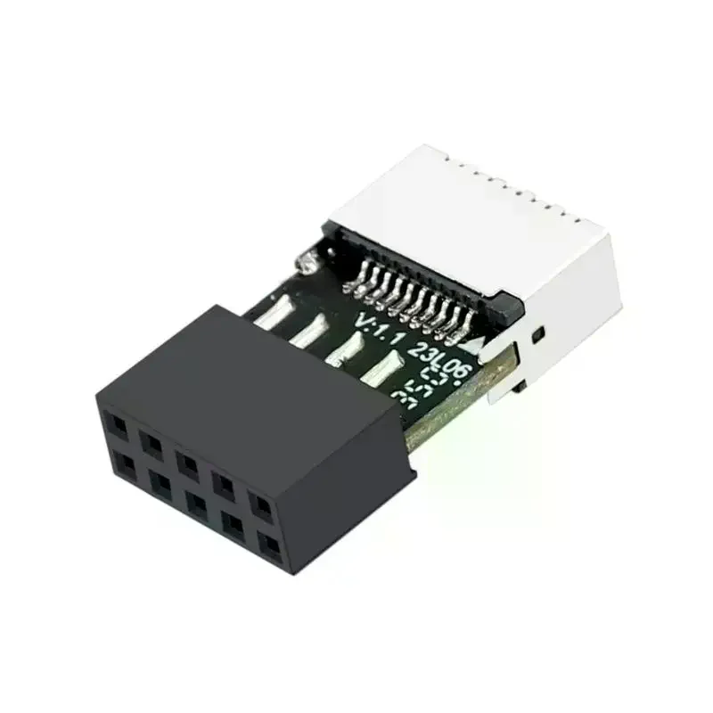 TYPE-C Socket 9-Pin USB 2.0 Extender Card Motherboard USB2.0 9Pin To TYPE-E Female Adapter For OS/Windows Linux 1Pcs