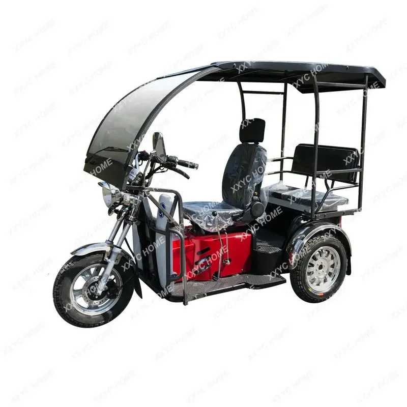 Fully Enclosed Disabled Elderly Three Wheeled Motorcycle Fuel Tricycle Motorcycle Full Hand Operation Reversing