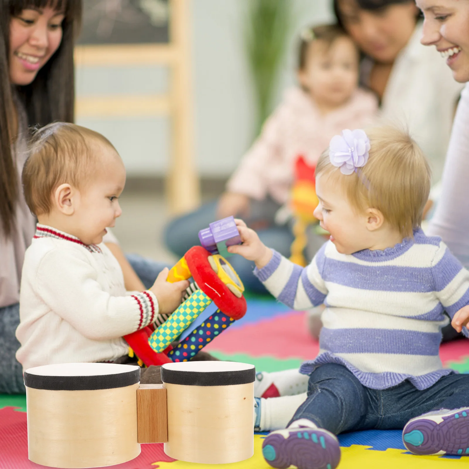 

Drum Percussion Instrument For Adults Kids Beginner Wood Music Drum With Drumsticks Small Rhythm Hand Percussion