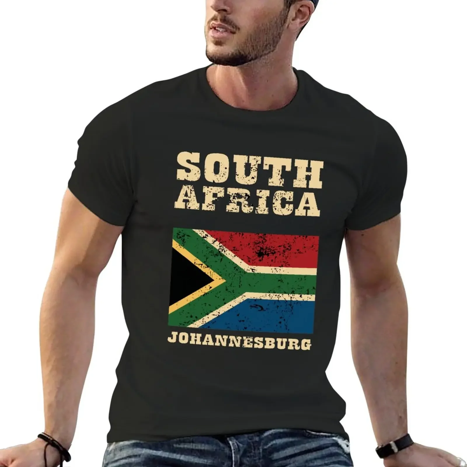 New Flag of South Africa T-Shirt plus size tops cute clothes korean fashion mens big and tall t shirts