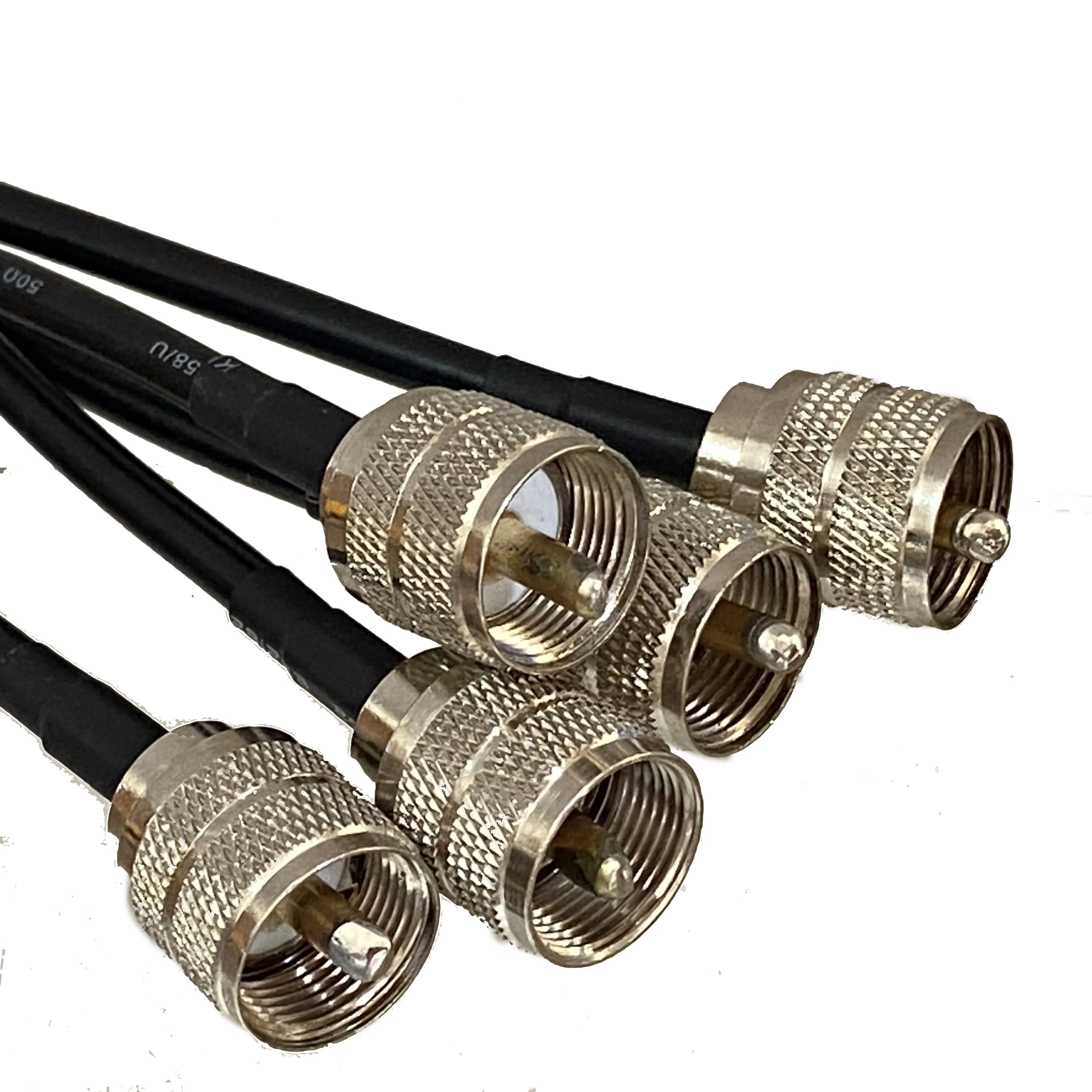 RG58 Cable UHF PL259 Male to UHF PL259 Male Plug Connector RF Coaxial Jumper Pigtails Wire Terminal Straight 6inch~5M