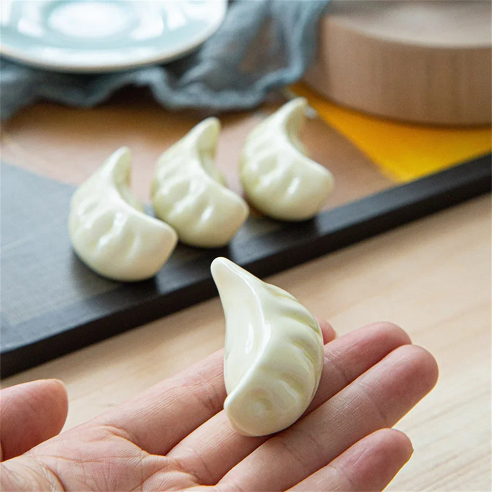 Soporte para palillos de cerámica con forma de bola de masa hervida, soporte para palillos, almohada, vajilla de cocina de estilo japonés, 1/3/5 Uds.