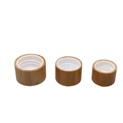 Eco-friendly Screw Bamboo Bottle Caps with Reducer Replace Empty Bottle Caps with Drop Plug Real Bamboo Cover Screw Cap