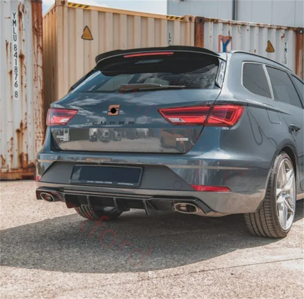 

Gloss Black ABS Rear Diffuser Vanlance Splitter Retroft For Seat Leon MK3.5 ST Cupra Estate 2017-2019 Facelift Bodykits Tuning