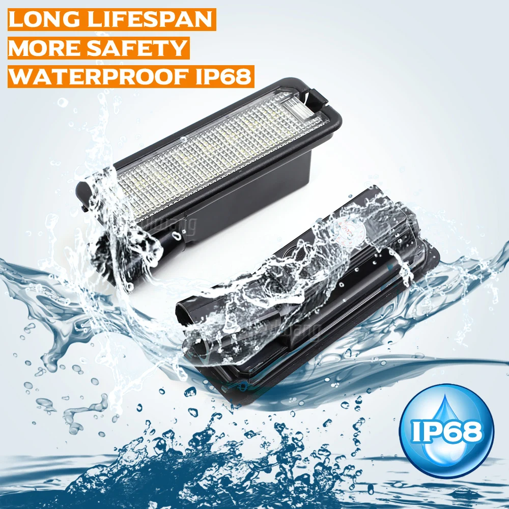 2 Pcs Car LED License Plate Lights 12V Working Lamp Replacement Car Light For VW GOLF 4 5 6 7 6R Passat B6 Lupo Scirocco Polo