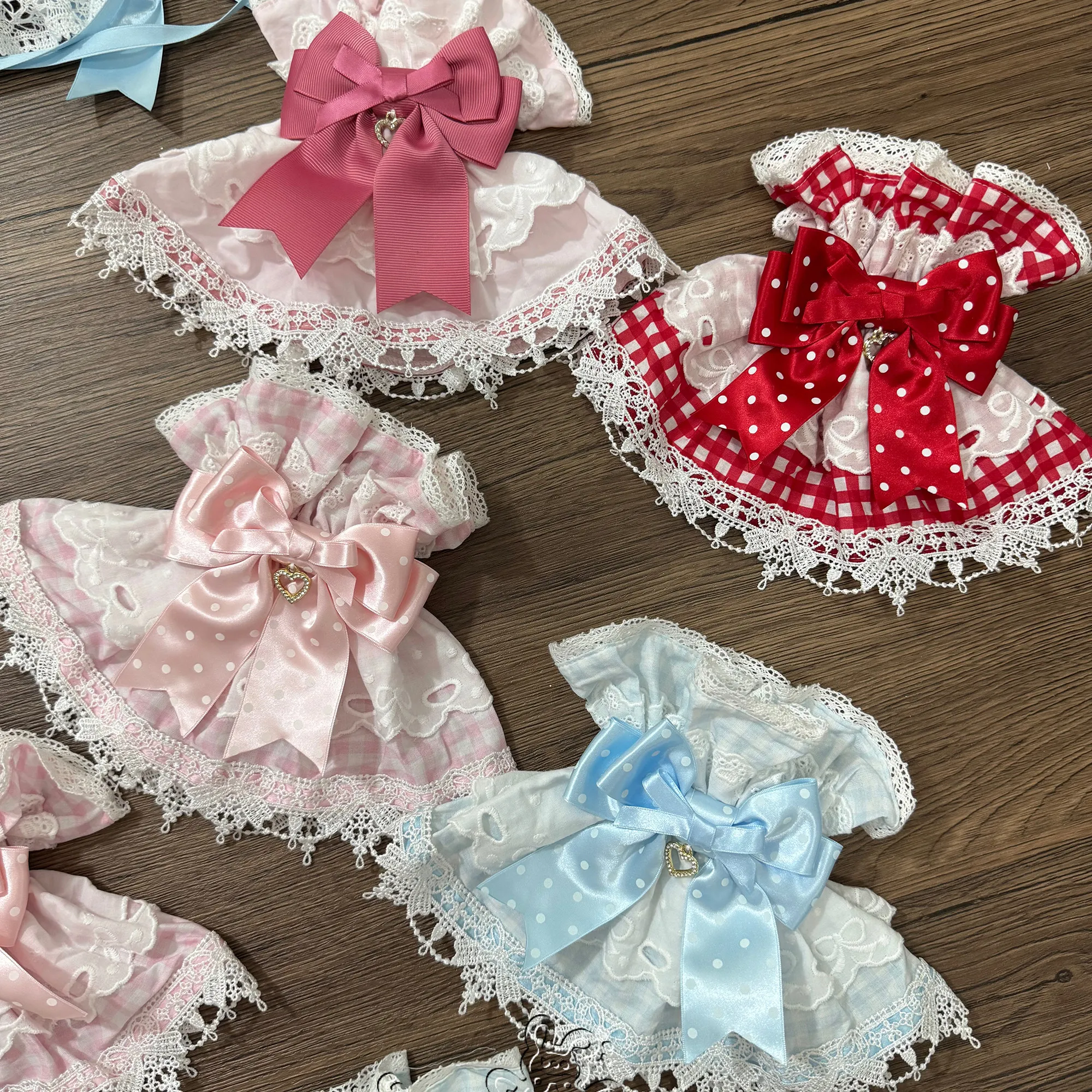 manchettes-de-poignet-sweet-lolita-manches-a-volants-en-dentelle-a-pois-et-a-carreaux-accessoires-de-robe-de-cosplay-kawaii-pour-femmes-et-filles