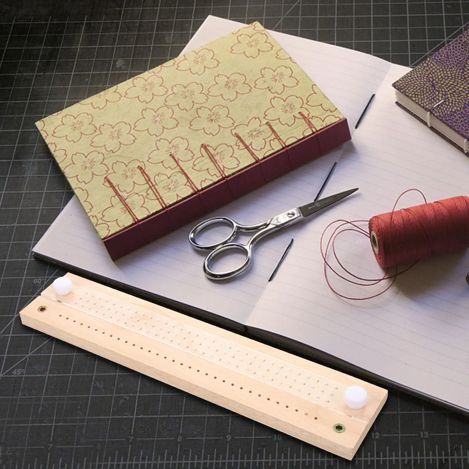 

Paper Book Cases Easy Journal Binding Kit Metal Punching Cradle Sewing Needle Pins
