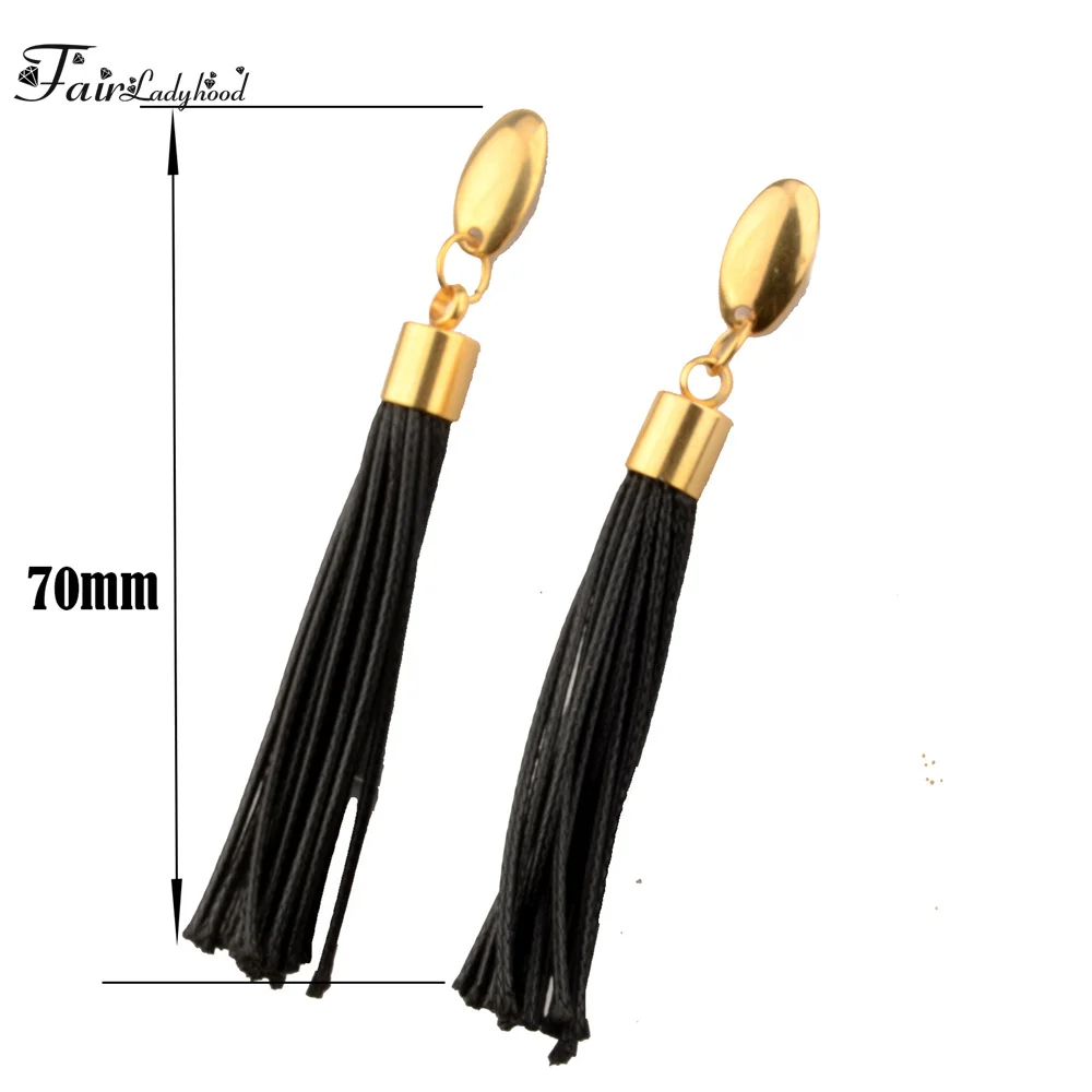 Drop Black Leather  Line Long Hanging Earrings For Women  Gold Color Threader Earing Ear Accessories Jewelry