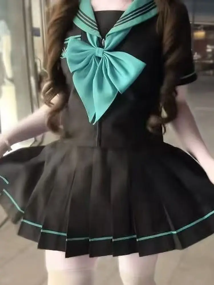 

Initial een orm School orm Set ort Sve Pleated Skirt Basic Sle Japanese Sle Waist-Cinching Top Women's Fas...