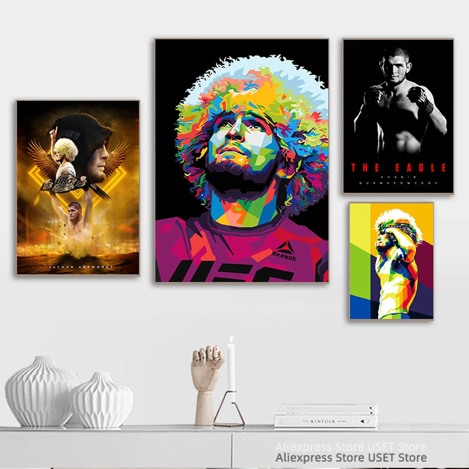 Khabib Nurmagomedov ,synthesize fighter Star Celebrity  Canvas Posters and Prints Canvases Painting Home Decoration