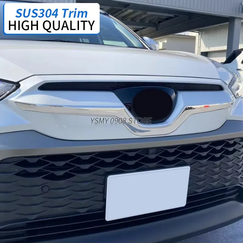 

Для Toyota Corolla Cross XG10 2021 22, передняя эмблема автомобиля, отделка номерного знака, гарнир из нержавеющей стали, хромированный аксессуар для стайлинга автомобилей