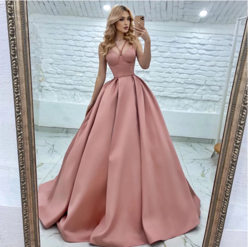 

Elegant Evening Dresses A-Line Long formal Prom Party Dress Zipper Back Designer Dresses For Special Occasions فساتين السهرة2024