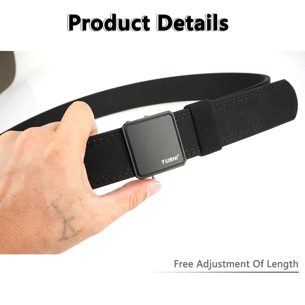 Tushi cinto tático rígido multifuncional para homens fivela de metal casual cinto de arma multi-tamanho cinto de trabalho rígido acessórios militares