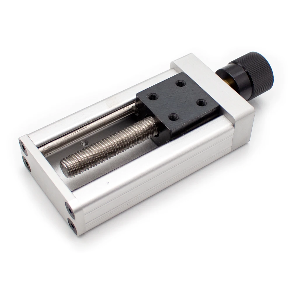 Deslizador de ajuste fino de precisión de soldadura, mesa deslizante de ajuste de tornillo Manual, soporte de pistola de soldadura, carrera deslizante de 60/100MM, 35x35MM