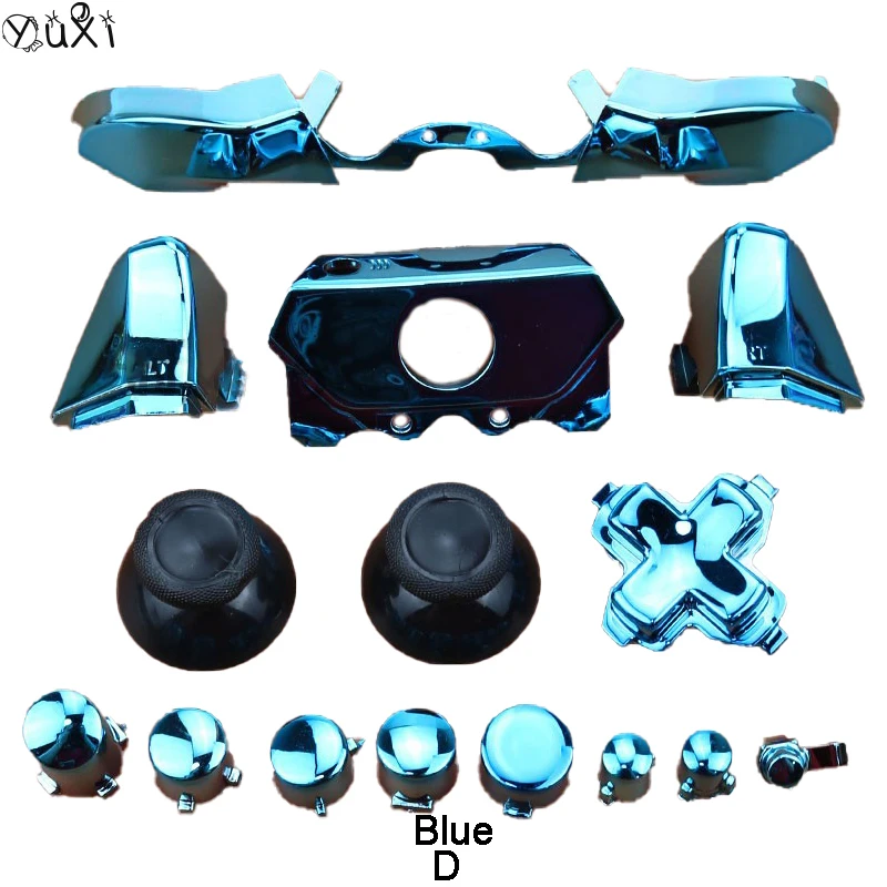 Yuxi-Xbox One Elite用のゲームボタン,電気メッキボタン,修理アクセサリー,新品,lb,rb,lt,rt,ゲームハンドル,方向キー,フルセット