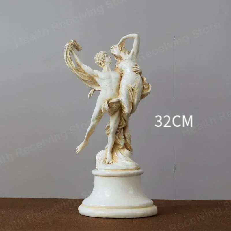 Mythological statue, winged angel, creative resin figure, couple sculpture, living room table decoration ornaments