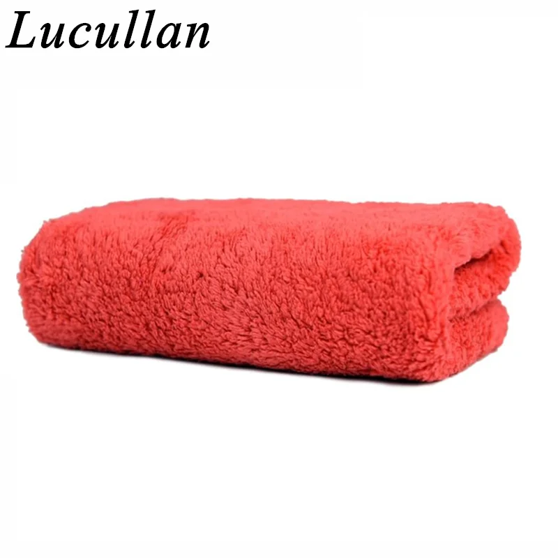 Lucullan Brand Super Glory Edgeless Plush Microfiber Towel 40x40cm 500GSM Cloths For Polishing Buffing Finishes Car Wash