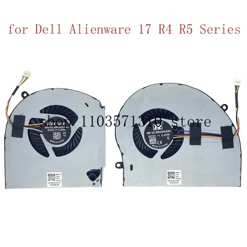 Replacement New CPU and GPU Cooling Fan for Dell Alienware 17 R4 R5 Series MG75090V1-C060-S9A MG75090V1-C070-S9A Fan JM