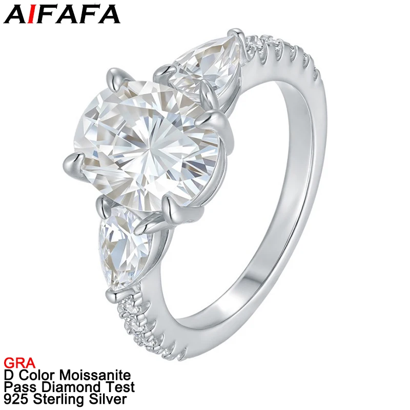 2 Carat Oval Moissanite Diamond Rings for Women s925 Silver Ellipse Moissanita Gold Wedding Ring Fine Jewelry