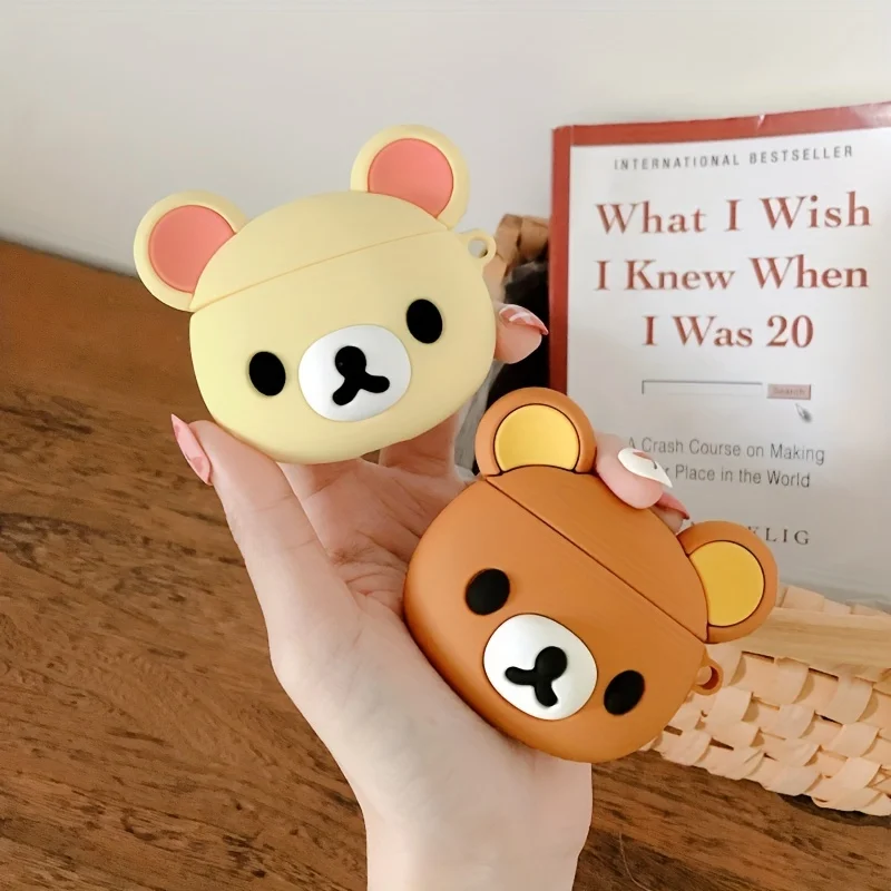 Elegante Cover in Silicone 3D Cartoon Bear per AirPods 1, 2 e Pro-migliora la protezione e la presa con un accessorio unico e Chic