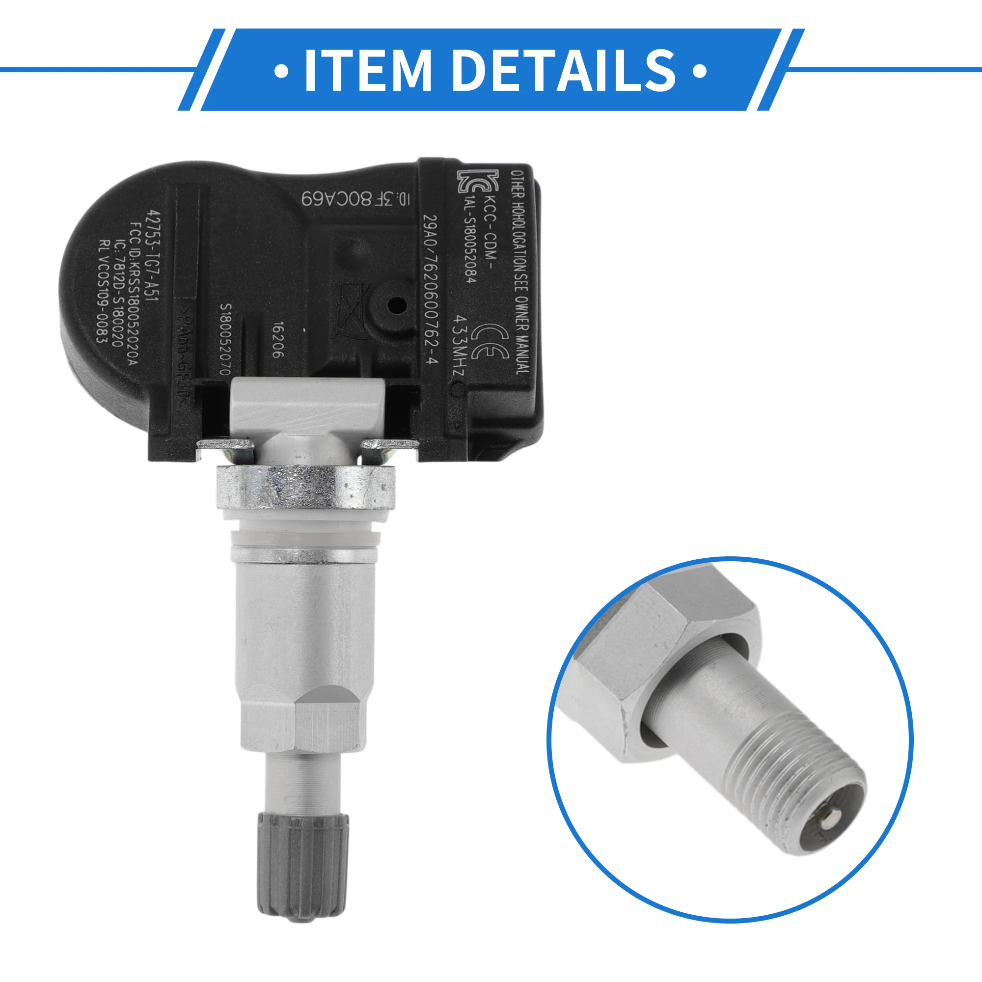 مستشعر ضغط الإطارات Motoforti مستشعر TPMS رقم 42753TG7A51 لهوندا بايلوت 2016-2017