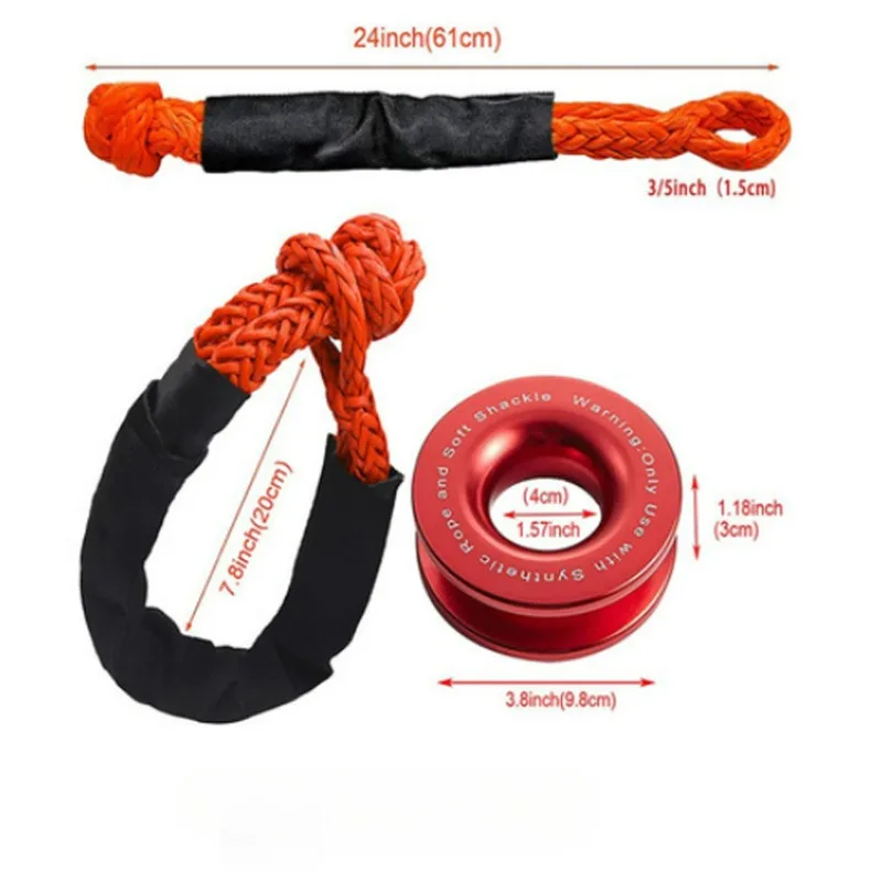 Outdoor Off-road Vehicle Winch Car Large Pull Soft Shackle Emergency Rescue Snatch Recovery Ring Accesorios 4x4 Off Road