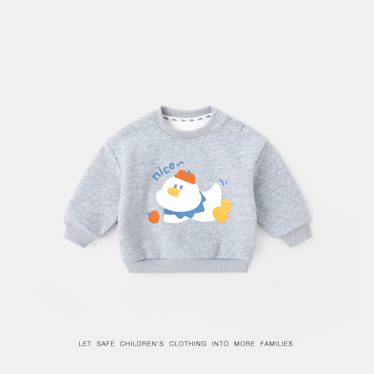 Children's Cute Cartoon Fleece Pullover For Boys And Girls, Suitable For Autumn And Winter, Thickly Printed Casual Sports Top