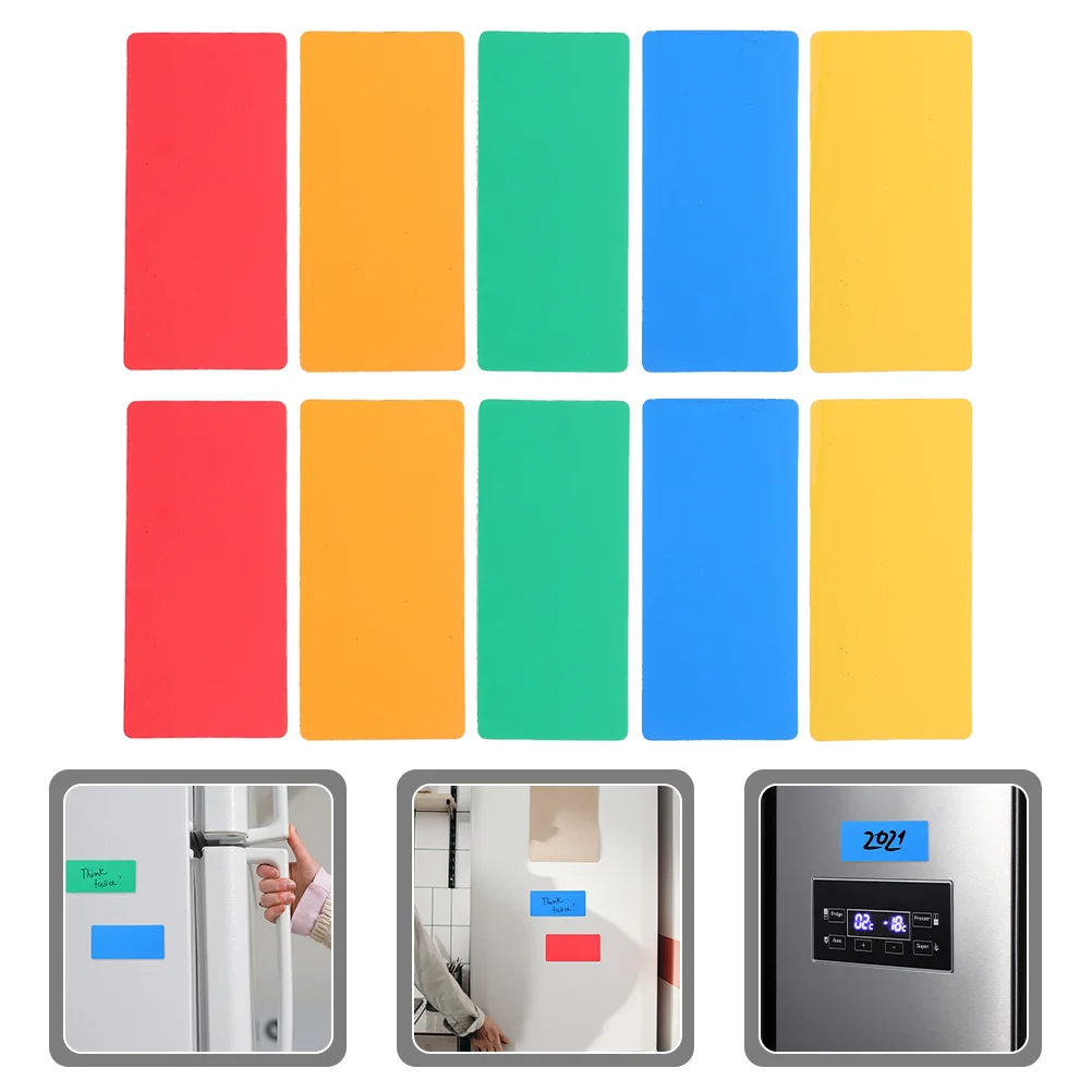 

10pcs Magnetic Wipe Labels Rewritable Dry Erase Labels for Classroom Name Tags Home Supply Folder Tab Tag Board Whiteboard
