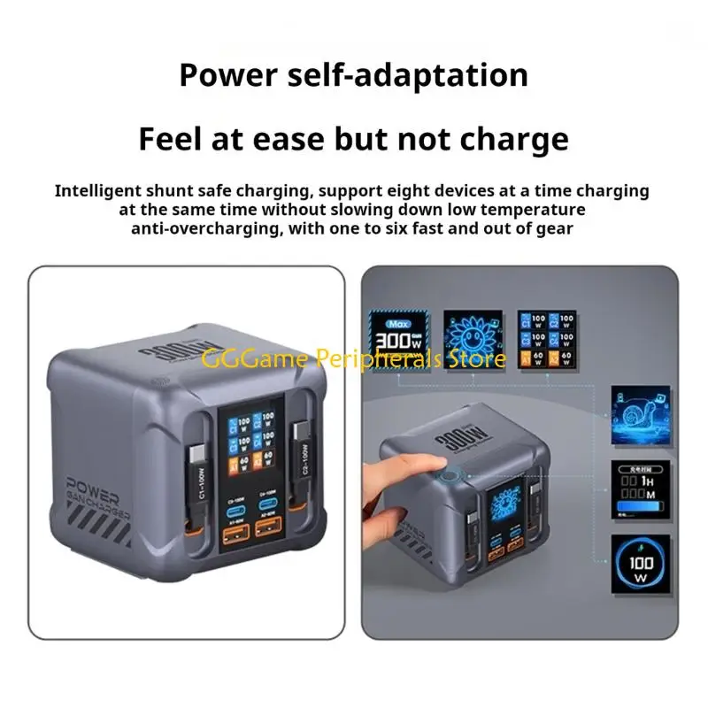 u55b-–-chargeurs-puissants-300w-a-6-ports-type-c-usb-avec-bloc-chargement-a-cable-retractable