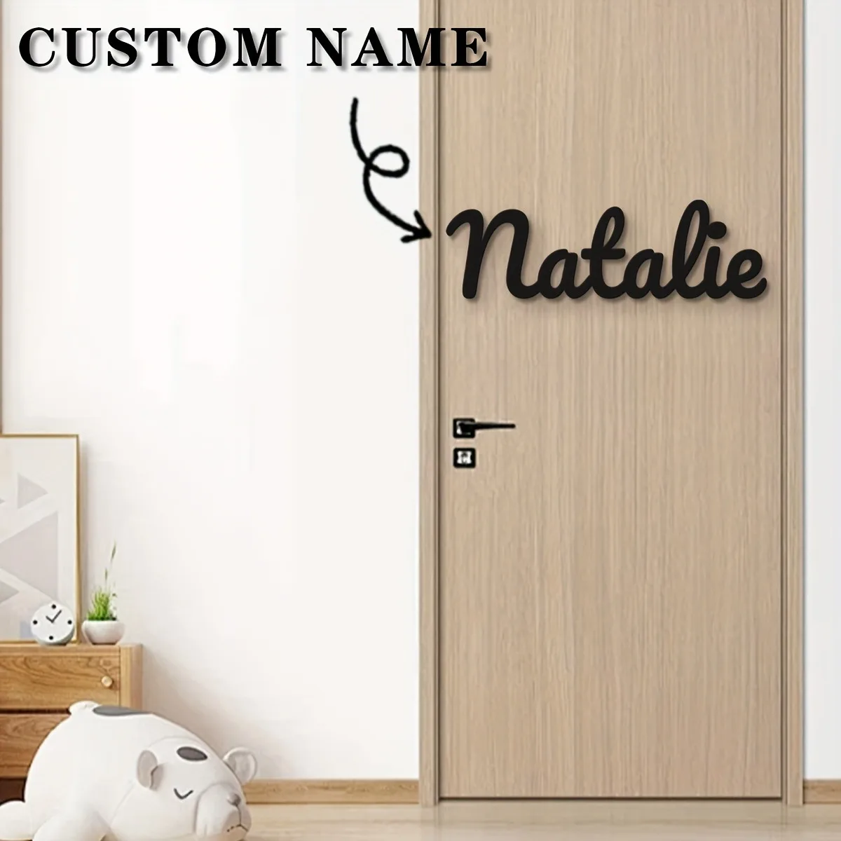 Customized solid wood name tags for rural decoration Customizable Name Text Warm Room Home Decoration Unique Customized Gifts V