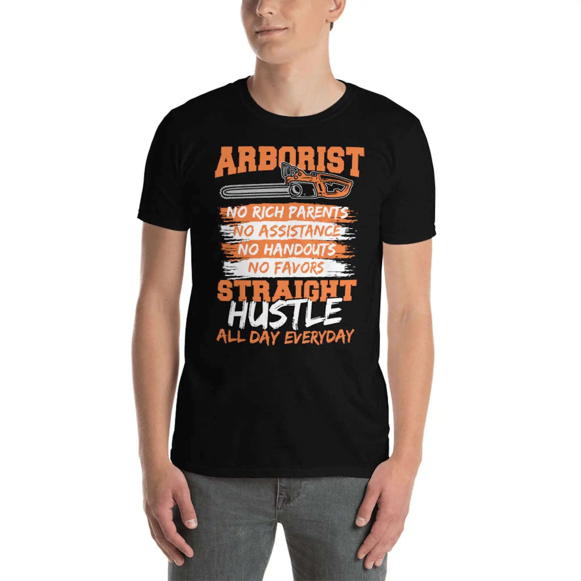 Straight Hustle Chainsaw Arborist T Shirt