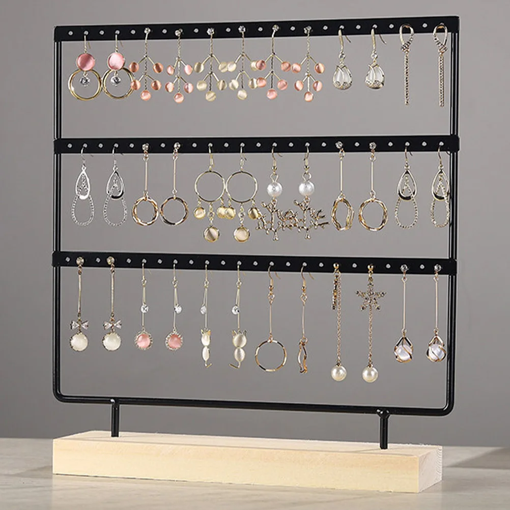 3-уровневая настольная стойка для ювелирных изделий, железная подставка для сережек, органайзер для ожерелья, колец, браслетов, держатель для хранения, держатель для ожерелья