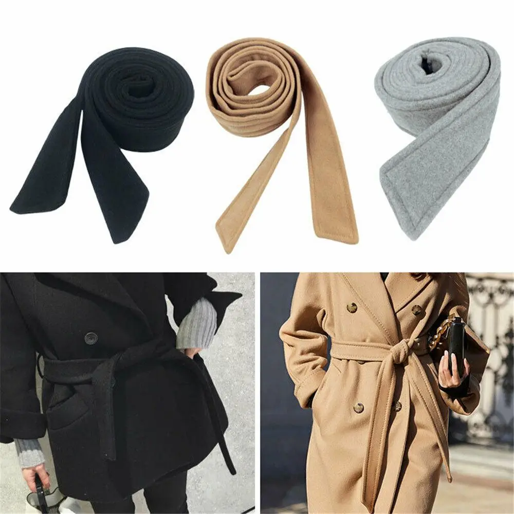 Sweater Classic Jacket Coat Belt Woolen Sash Faux Wool Overcoat Waistband